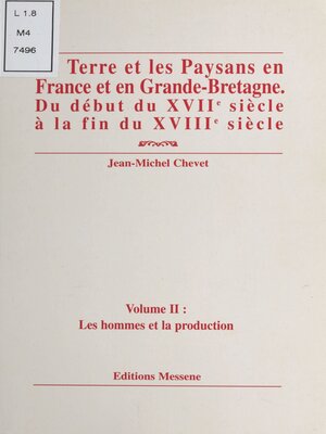 cover image of La Terre et les paysans en France et en Grande-Bretagne, du début du XVIIe siècle à la fin du XVIIIe siècle, 2
